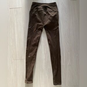 Alo Espresso Brown Ribbed leggings, size small
